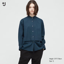 Uniqlo +J Jil Sander BLUE Supima Cotton Long Sleeve Shirt Jacket: Size Small picture
