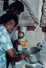 Original 4x6 Photo African American Woman Man At Kitchen Christmas H155 #10 picture