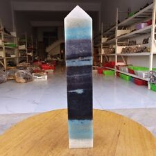 645g Trolleite Crystal Tower Point Obelisk Natural Rare Blue Quartz Healing picture