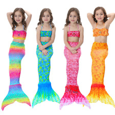 Kids Girls Mermaid Tail Bikini Swimsuit Costume swimwear 3 Pcs Set 3-12 Years picture
