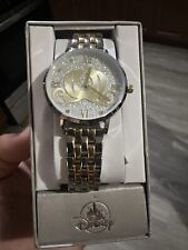 Disney Parks Authentic Watch Silver/Gold Cinderella Carriage Coach Glitter Face picture