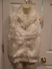 NWT $60 ARIZONA JEANS Cream faux fur zip front vest junior plus 1x 15-17 picture