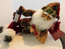 NEW Karen Didion Lying Down Santa with a Wine Bottle & Corks Original Tag 12