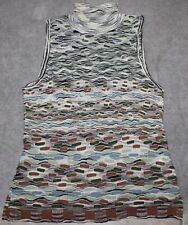 MISSONI SLEEVELESS TURTLENECK WOOL BLEND SWEATER MULTICOLORED  SIZE 10 picture