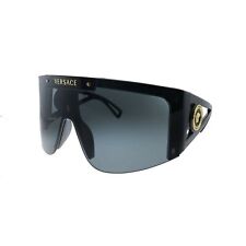 Versace VE 4393 GB1/87 Black Plastic Shield Sunglasses Grey Lens picture