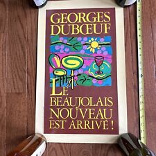 Vintage Georges Duboeuf Beaujolais Nouveau Est Arrive Wine Poster 1980’s picture