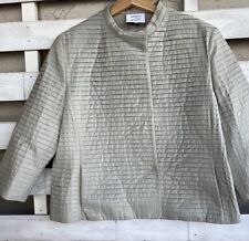 AKRIS PUNTO Sage Green Mulberry Silk Blend Jacket Coat Size Medium picture