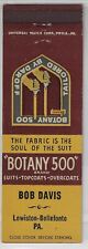 Botany 500 Suits Bob Davis Lewiston-Bellefonte PA. book Empty Matchcover picture