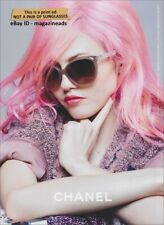 CHANEL Eyewear 1-Page PRINT AD 2014 CHARLOTTE FREE pretty girl pink hair lips picture