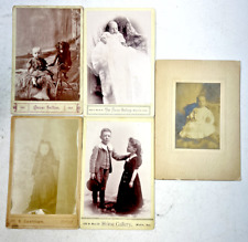 Antique Late 1800s to Early 1900s Children & Infant Cabinet Cards - Lot of 5 picture