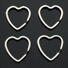 4pcs Heart Shaped Split Rings Key Ring Keychain - Silver Color picture