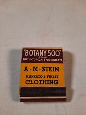 Vtg botany 500 suits topcoats a - m stein mankato Minnesota matchbook not full picture