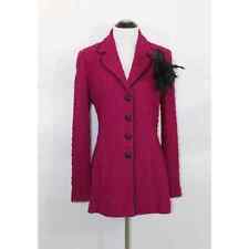ST JOHN Collection Sz 4 Fuchsia Berry Textured Novelty Knit Jacket Cardigan picture
