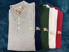 New Burberry Vintage Men's Plaid Polo Long Sleeve  Shirt Size S, M,L,XL,XXL picture