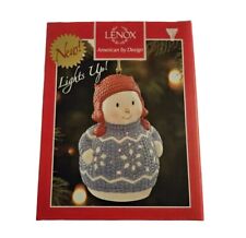 LENOX  Snowman Christmas Sweater Ornament Lights Up Color Changing LED 2020 EUC picture