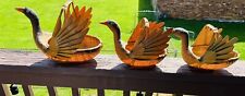 Vintage Zhejiang Bamboo Rattan Handicrafts Duck-Goose Baskets With Handles Set 3 picture