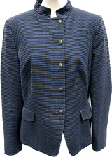 Akris Punto Size 12 Blue Military Style Jacket picture