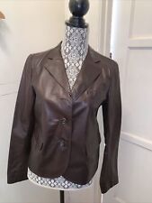 jill sander Dark Brown Leather Women’s coat 38. Very Good Condition. Italy picture