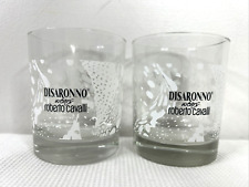 2 Disaronno Wears Roberto Cavalli 8 Oz Rocks Glasses Low Ball Barware EUC picture
