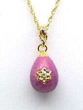 Purple Egg Pendant Necklace with crystals by Keren Kopal picture