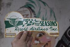 1950s CANADA GOOSE FLY WITH SEASONS RESORT AIRLINES PAINTED METAL TOPPER SIGN picture
