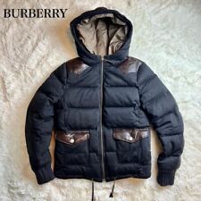 Burberry Blue Label Leather Thick Down Jacket Navy Women Size 36/S Used NO FUR picture