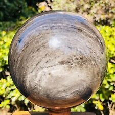 2150g TOP Natural Silver Obsidian Sphere Crystal quartz Ball Healing 779 picture