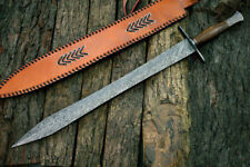 Beautiful Handmade Damascus steel Sword Comes with Leather sheath. Christmas gif picture