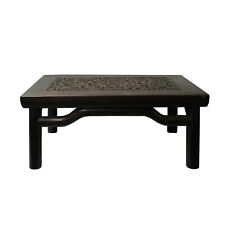 Brown Oriental Round Legs Dragon Rectangular Display Table Stand cs5577 picture