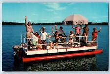 Postcard Pontoon Boating And Other Water Sports Scene c1960's Pontoon Boat picture