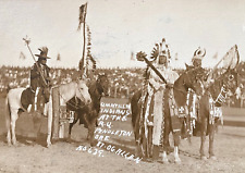 RARE UMATILLA INDIAN CHIEFS at PENDLETON OR. ROUND-UP 1910 PHOTO POSTCARD RPPC picture