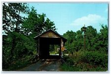 c1960's Coldwater Creek Covered Bridge Near Oxford Alabama AL Postcard picture