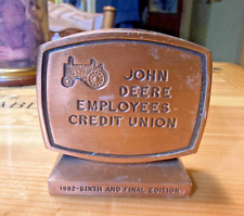 Vintage John Deere Employees Credit Union 5th Edition 1982 Metal Coin Bank picture