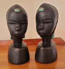 Vintage Retro Pair Of ABCO Alexander Backer Chalkware Busts picture