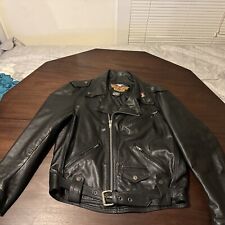 Vintage Harley Davidson Made In USA Leather Motorcycle Biker Jacket Men's  Large picture