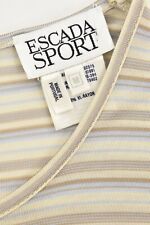 ESCADA Blue Cream Taupe Striped Crew Neck Top Shirt / SIZE Medium M / Portugal picture