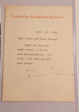 Katharine Hepburn Signed Typed Letter JSA COA Actress Autograph TLS Auto 1981 picture