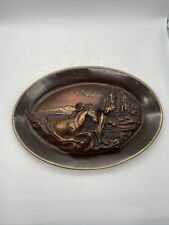 vintage “FREE AS THE WIND” Whoop bronze wall hanging plate sculpture 1978 picture