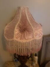 Pink , Lace , beaded , Fringed , Lamp  Shade Hand made picture