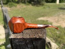 New MK Evans Leather And Pipe Works Paneled Partially Rusticated Briar Pipe picture