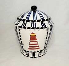 Cheryl and Co Ceramic Large Nautical Lighthouse Cookie Jar/Beach Theme picture