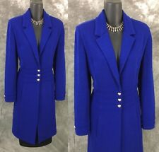 BEAUTIFUL St John collection jacket knit blue suit blazer size 8 picture