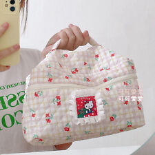 Women Girl Flower Hello Kitty Handbag Makeup Bag Cosmetic Case Travel Tote Gift picture