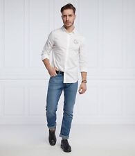 Armani Exchange  Logo White LS Button up Shirt Men's SZ XL Slim Fit picture
