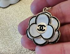 Chanel Pull Big  Camellia ,White , Black And Gold Color Stamped picture