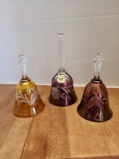 Lot of 3 Etched Crystal Bells House of Global Art W. German Lead Crystal picture