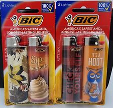 4 Pack Bic Autumn Special Edition Lighters, Gift, Latte, Owl picture