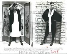 1983 Press Photo Versatile Clothes Modeled By Fashion Designer Tadashi Shoji. picture