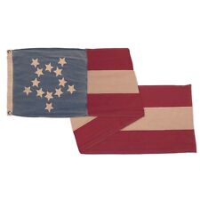Retro Vintage Distressed Cotton 13 Star Pull Down American Flag Cloth Banner USA picture