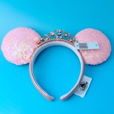 Pink Sequin Minnie Mouse Headband Tiara 2021 Princess Crown Disney Parks Ears US picture